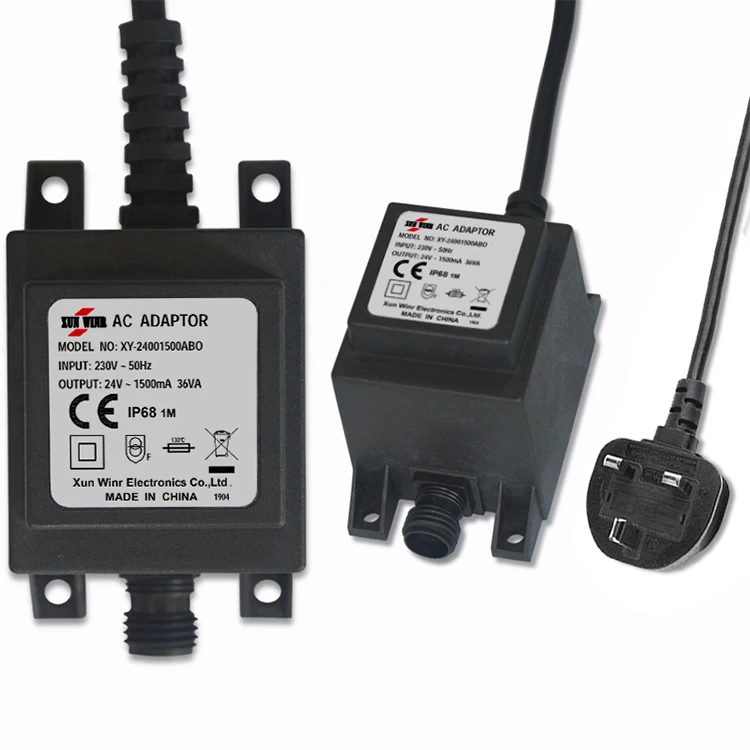 Водонепроницаемый уличный адаптер питания IP68 12 в 24 В с вилкой Стандарта США ЕС Австралии Великобритании 12 в 24 В