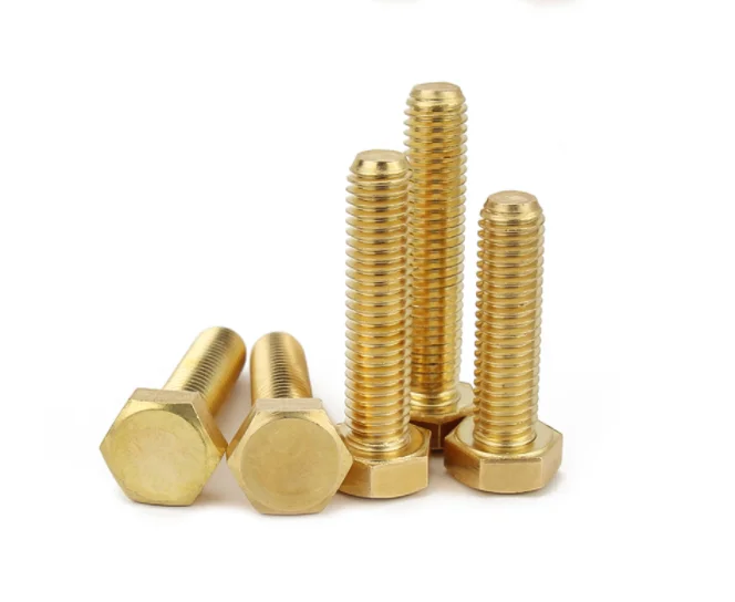 Oem Customized Services Din933 Hardware Fasteners Hexagonal Bolts Brass/cooper Hex Bolt In Stock