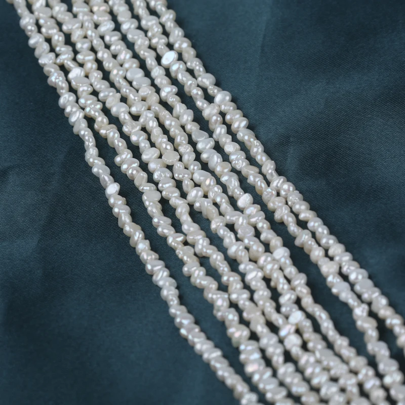 Wholesale 3-6mm Natural White Baroque Freshwater Pearl Beads For Jewelry Making