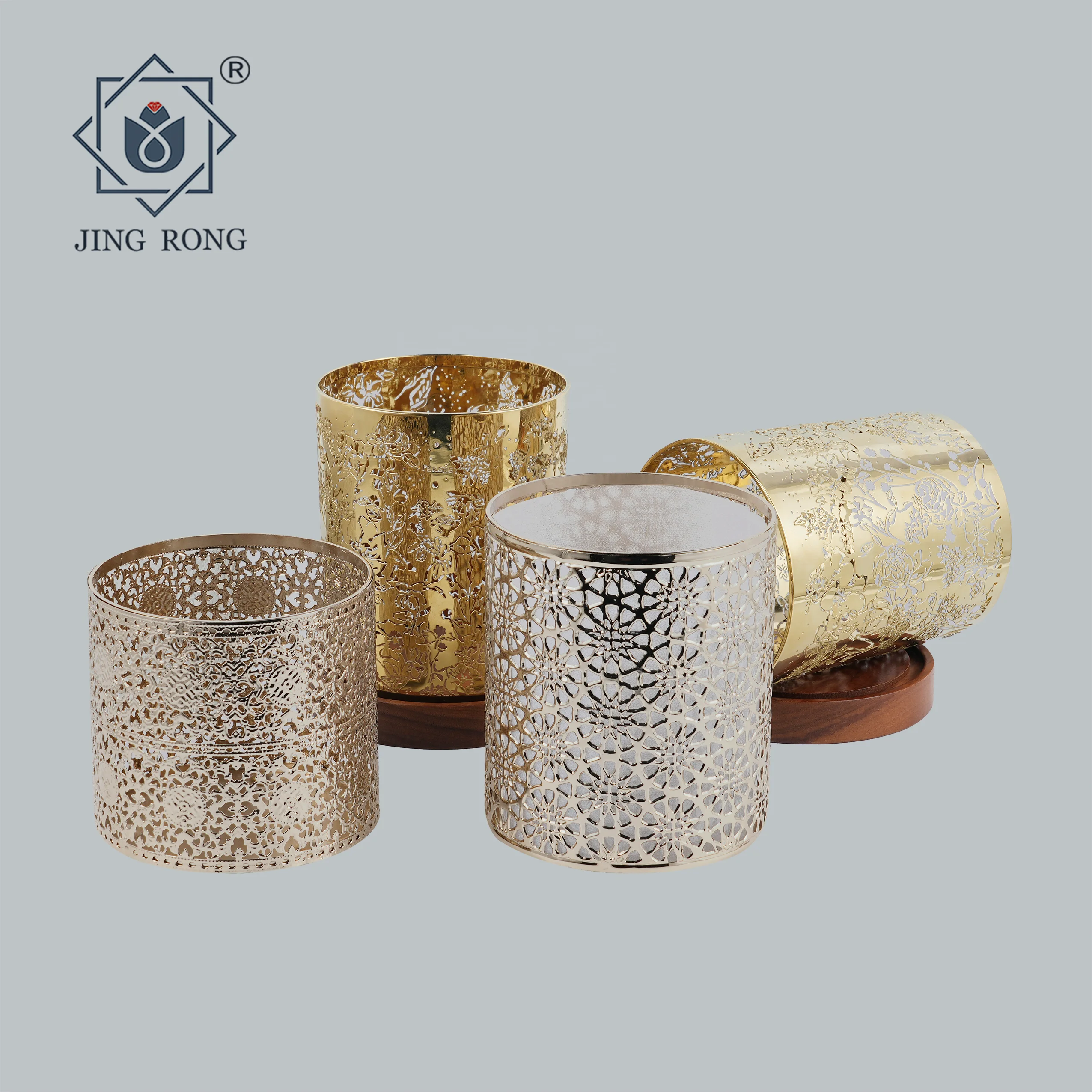 Tea Light Lampshade Candle Lanterns Hollow Out Home Decoration Candlestick Cylinder Metal Zinc Alloy Candle Holder Candle Vessel