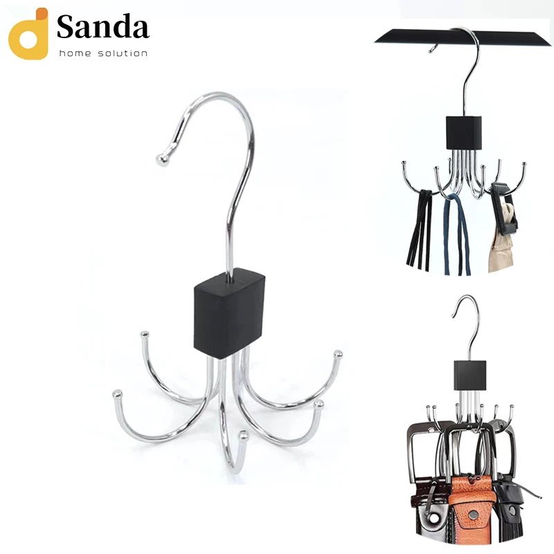 Popular belt 6 hooks bra hanger multifunctional save space tie hanger scarves hook non-slip hanger