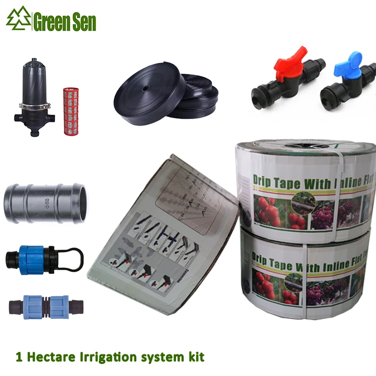 2024 Hot Sale Efficient Drip Irrigation System 1 Hectare Solution 16mm PE Inline Emitter Drip Tape For Agricultural Watering
