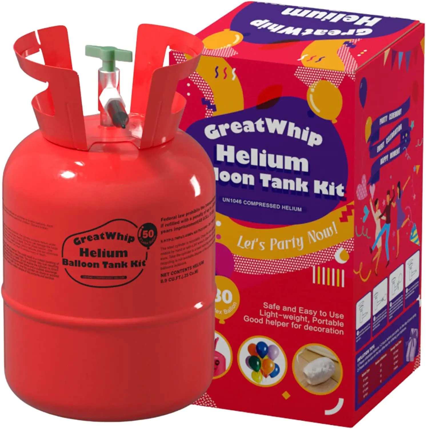 Greatwhip 7L Ballon Gas Helium Gas For Balloons Helium Gas Cylinder Price
