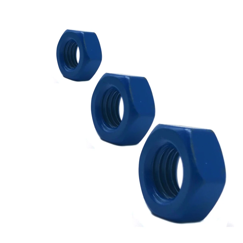 M6 ASTM A194 Grade 4  Heavy Hex Nut carbon Steel hex nut with PTFE coating