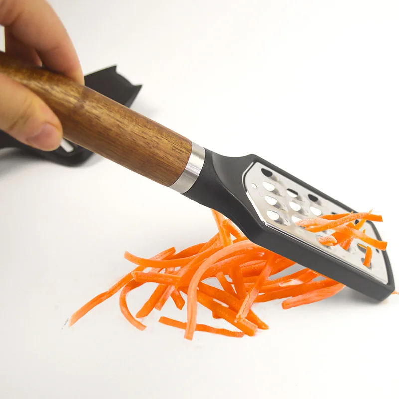 Wholesale Kitchen Accessories Stainless Steel Peeler Grater Lemon Tools Small Plastic Kitchen Gadgets with Wood Handle
