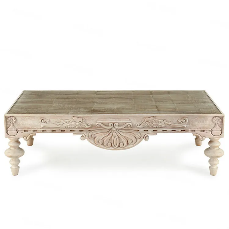 Custom furniture european-style retro do old fashion high-end carved oak coffee table