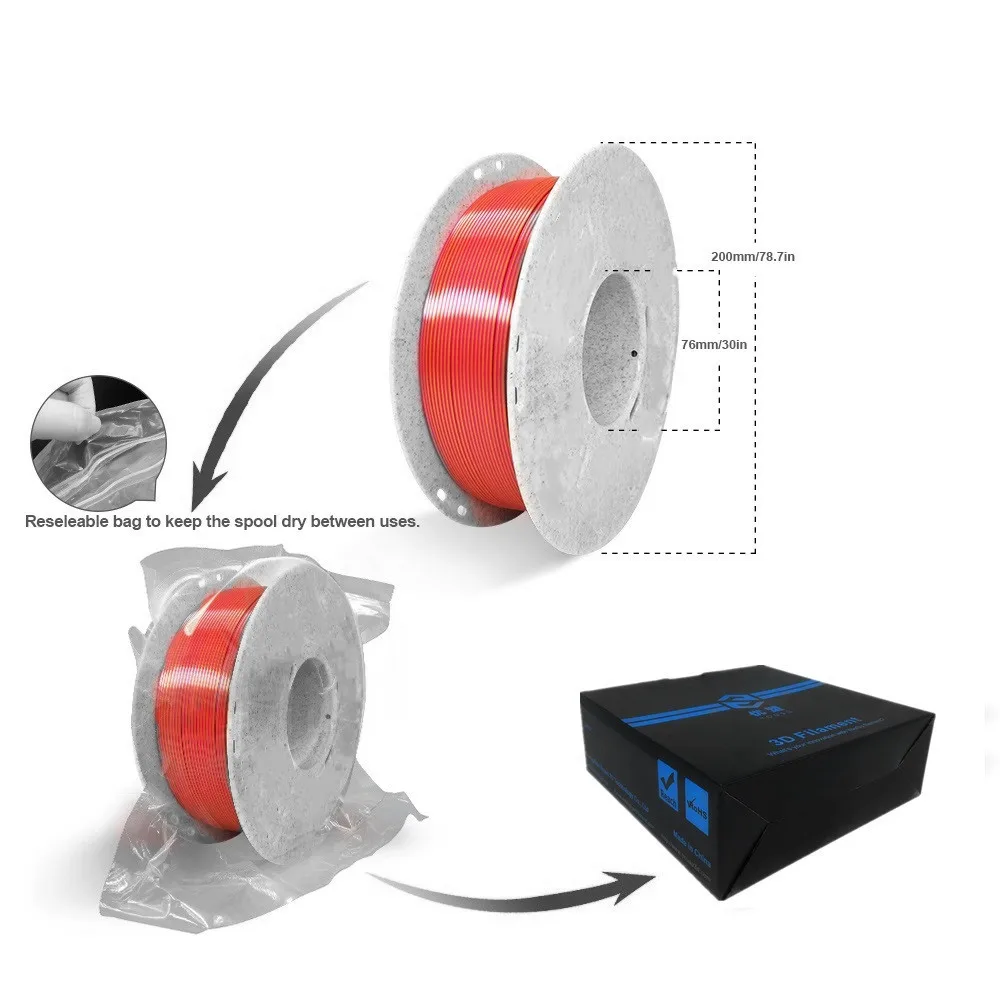 YOUSU 3D Magic color PLA 3d printer filament production line silk shiny pla filaments 1.75mm 1kg