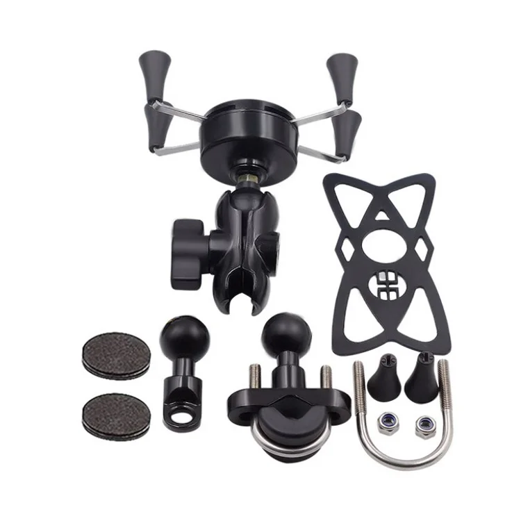 Motorcycle Mobile Phone Holder With USB Charger Motorbike Bike Handlebar Stand Mount Bracket