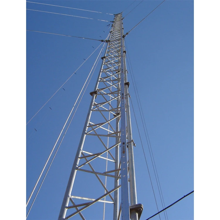 30m 45m 60m galvanized SST satellite phones steel lattice wifi cable telecom 90m 100m 120m guyed mast pull wire tower