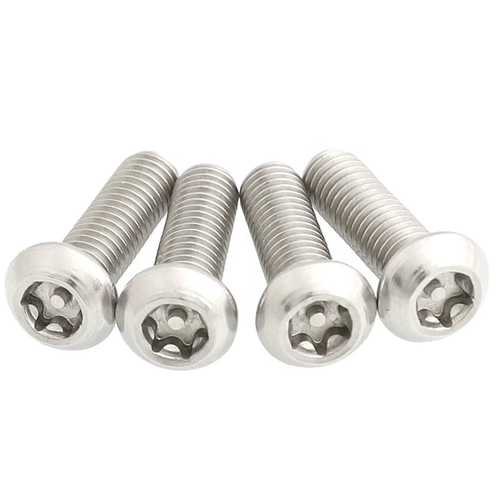 304 Stainless Steel Torx Round Pan Head With Pin Anti Theft Security Screws Six Lobe Button Head Tamper Proof Bolts