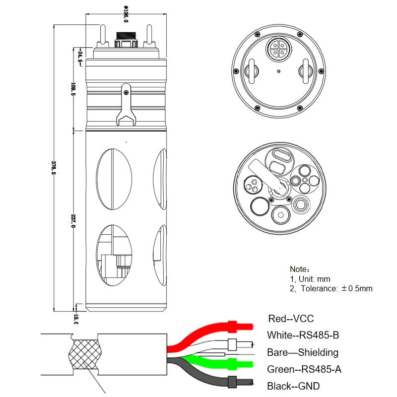 IP68 Independent Structure Design Automatic Cleaning Multi-Parameter Water Quality PH ORP DO Turbidity COD TOC Sensor