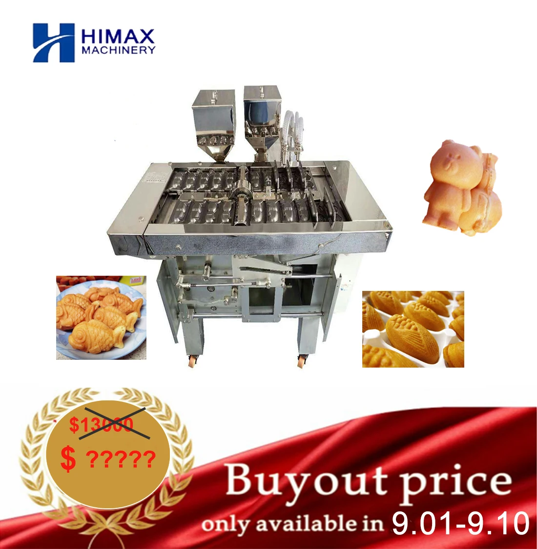2021super Walnut Custard Cake Making Machine korean manjoo manju cake