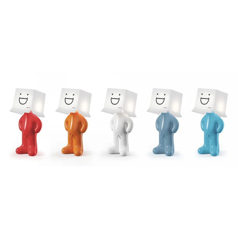 New product idea 2025 Creative Modern Night Lamp Square Head Standing Naughty Little Boy Table Lamp Home Decoration Novelty Gift