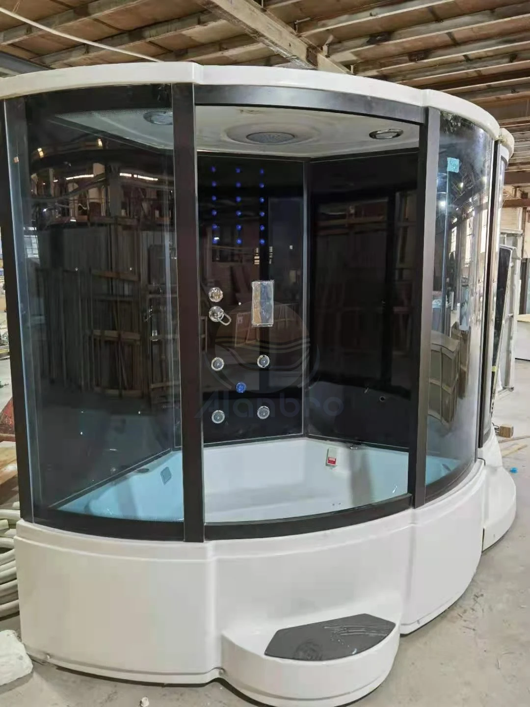 Современный дизайн огромное закаленное стекло паровая баня массажная душевая кабина двойной паровой душ