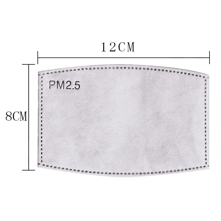 5-Layer Anti-dust Cotton Active Carbon Face Mouth Filters Cheap Price Replaceable Anti Dust PM2.5 Filter Non-wovern Filter Pad