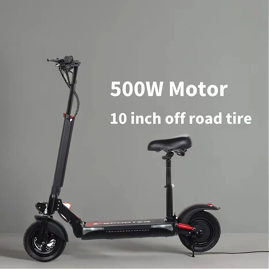 Foldable E-scooter Adults Digital Electronic Scooter High Quality 500W with 10 Inch Off-road Tire 45 Km/h Unisex 046