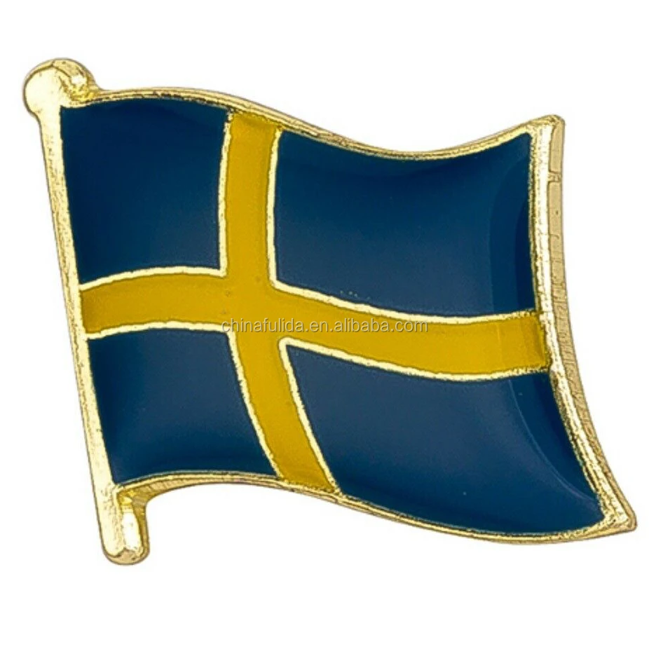 Custom Country Flag Metal Logo Badge