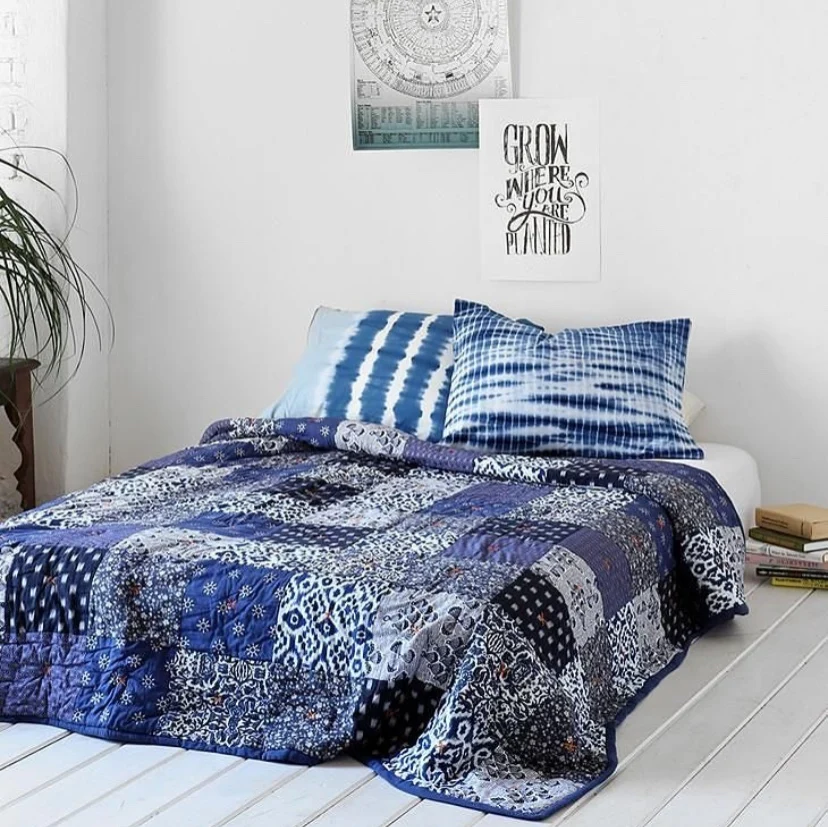 Wholesale super soft warm colorful custom printed Bed sheet Luxury Patchwork Quilt, Bed Spread Set