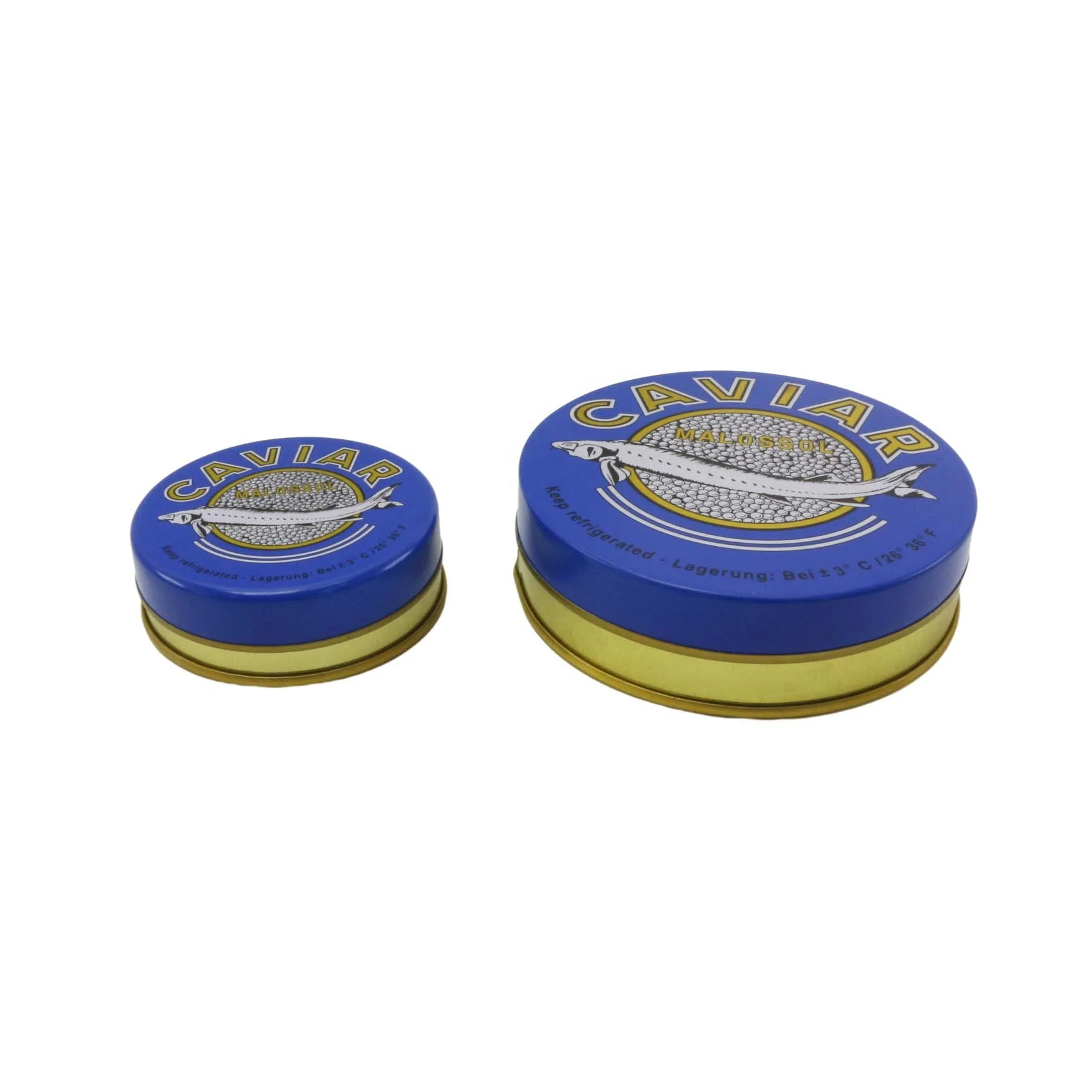Round tin can canned caviar food grade tin cans with lid caviar Packaging Box MC-065C
