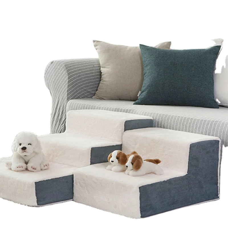 Pet Steps Stairs Foam for Dogs Cats Soft Lamb Wool Pet Stairs Indoor Dog Bed Ramp for Dog