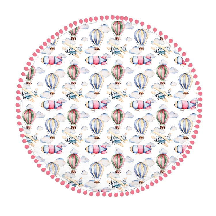 2022 Amazon Hot Selling Custom Available Multiple Colors Super Soft Water Proof Fabric Cotton Play Mat For Infant Kids