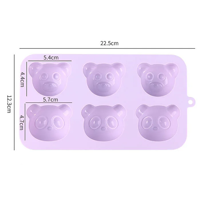 2 inch 6 Cavity BPA Free 3D Cartoon Bear Chocolate Mold Teddy Bear Silicone Mold Bear-shaped Silicone Cake Mold