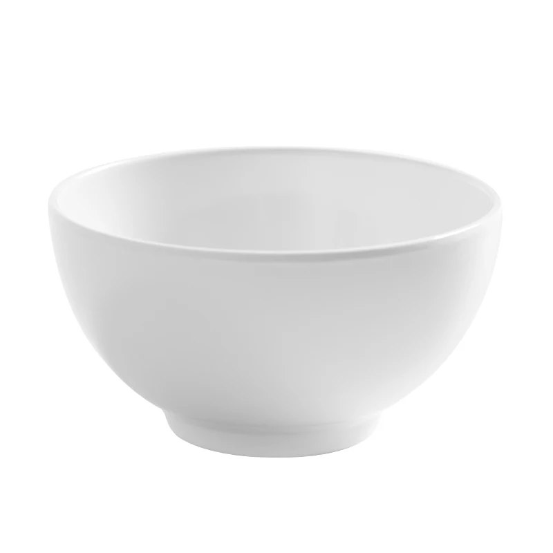 5-Inch White Melamine Small Bowl Porcelain Fast Food Soup Porridge Bowl Commercial Grade Rice Seasoner Bowl