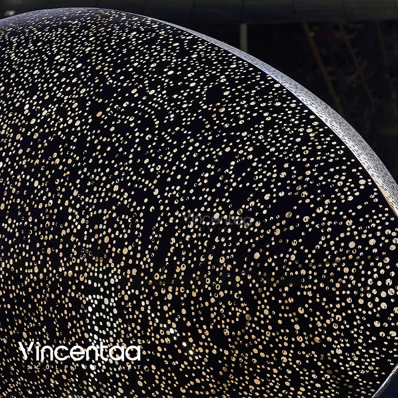 Vincentaa Unique Design Stainless Steel Hollow Out Egg Sculpture Outdoor Installation Art Sculpture