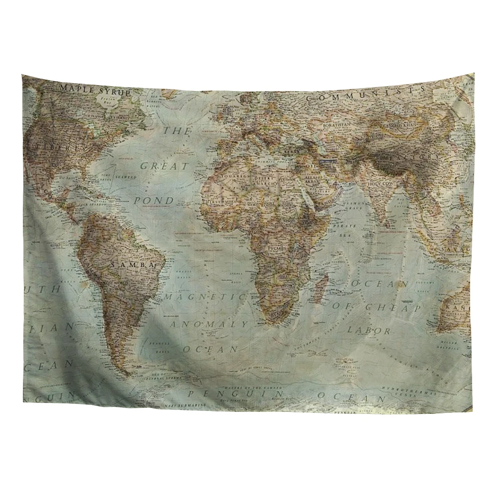 Настенный гобелен с принтом карты мира по запросу подвесной декор для спальни