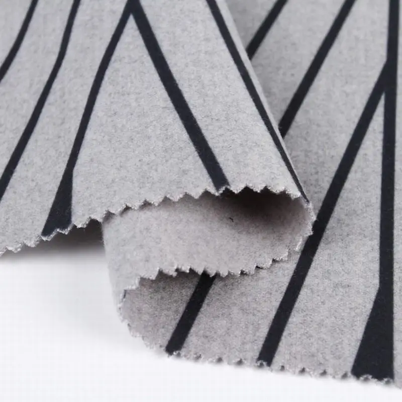 TRSP dty brush print suiting fabric irregular stripe printing brushed fabric for coat