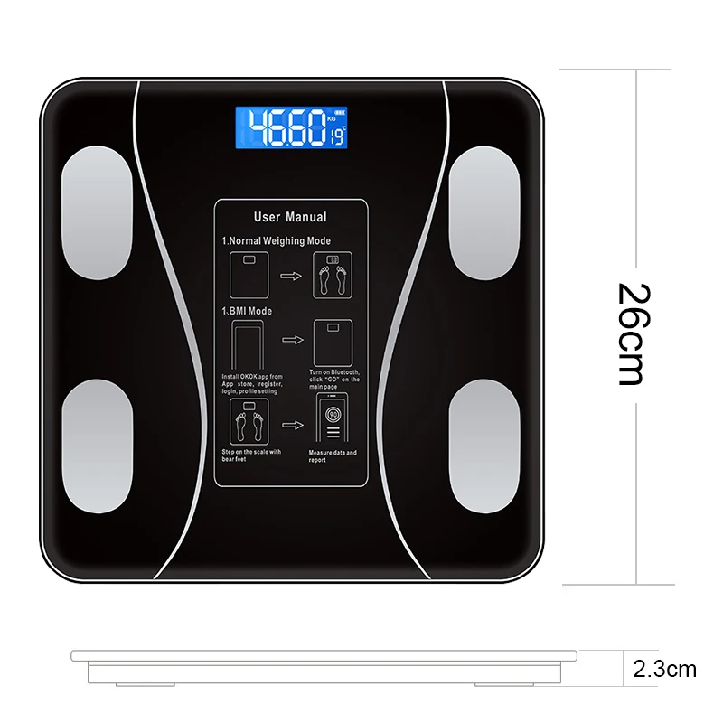Bascula Balanza Digital Peso Corporal Smart Body Fat Weight Scales 180KG BMI Electronic Balance Bathroom Scale Weighing Scales