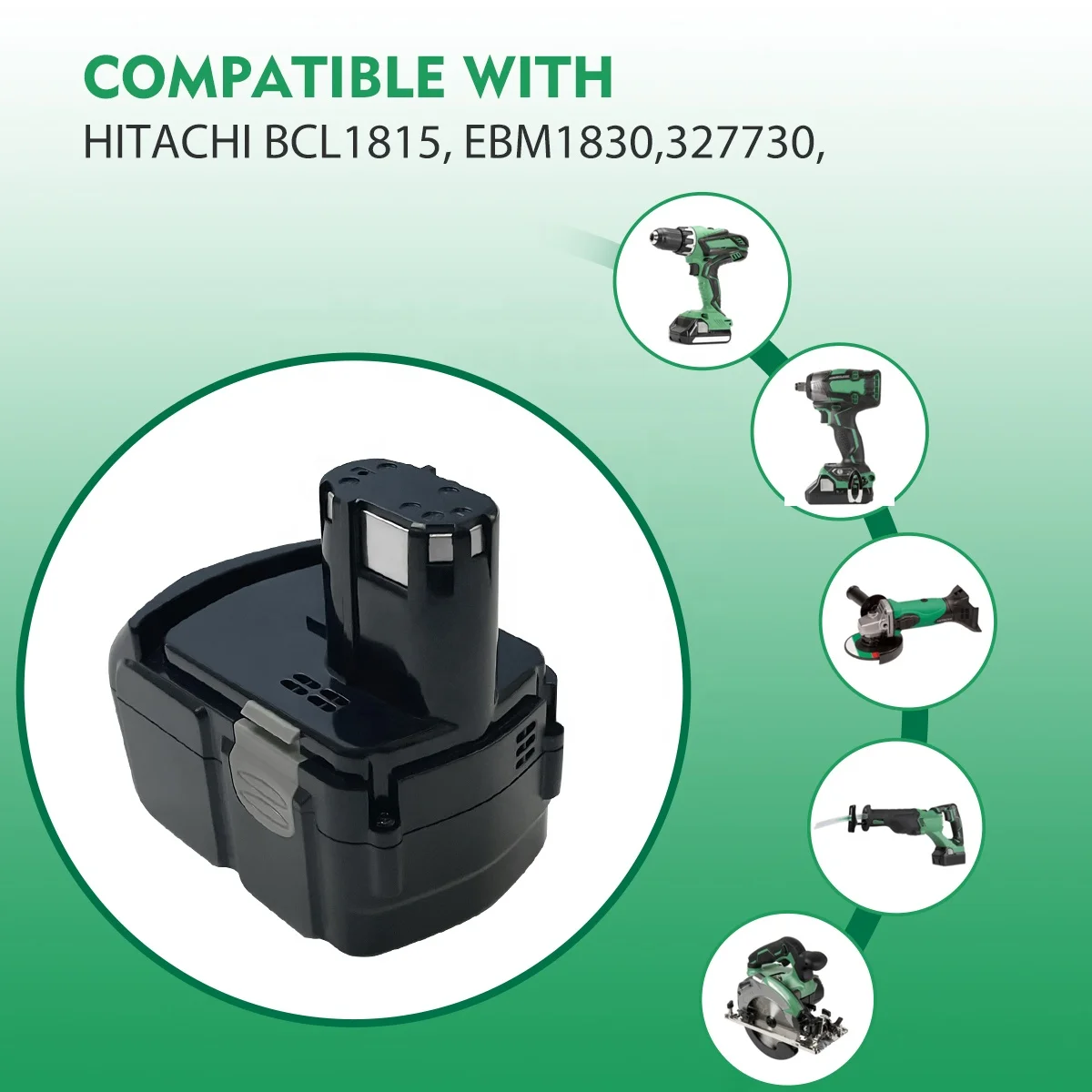 Hot Sale 5.0Ah BCL1830 Lithium ion Replacement Cordless Power Tool Battery for Hitachi 18V Battery BCL1815