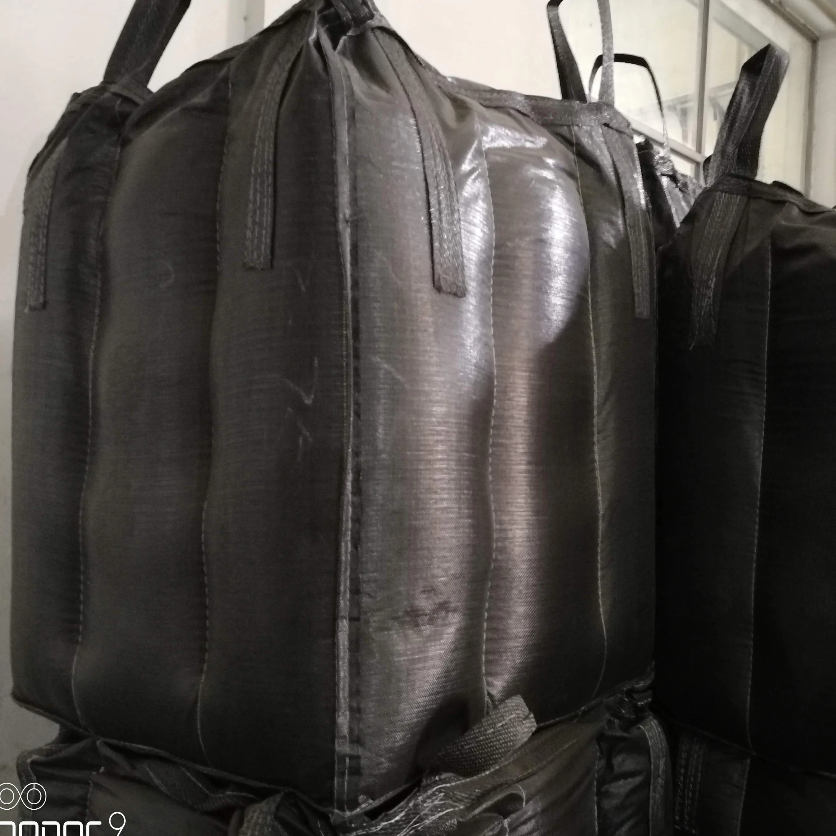 1000kg Plastic Jumbo Bags 1000kg For Carbon-white Big Packing Bags For Milk Powder pp jumbo black bag with four hand