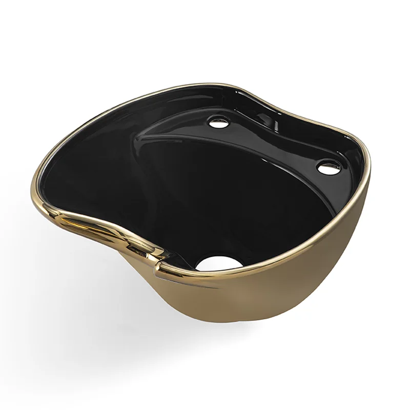 Backwash Shampoo Bowl Unit Salon Furniture Gold black Basin Wash Hair Bowl Universal Shampoo Chair Basin
