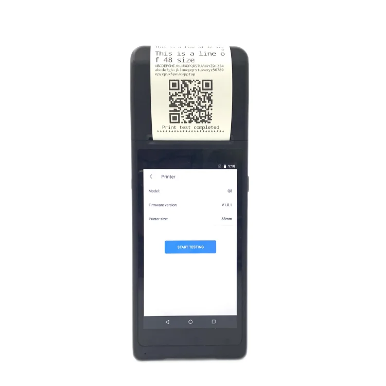 HTQ2 Handheld Point of Sale Retail Cash Register Touch Screen Terminal Price All in one Android pos terminal with printer