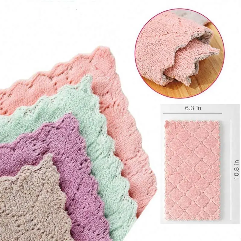 Wholesale Household Cleaning Cloth Absorbent Microfiber Kitchen Towel Oil Dish Wash Towel