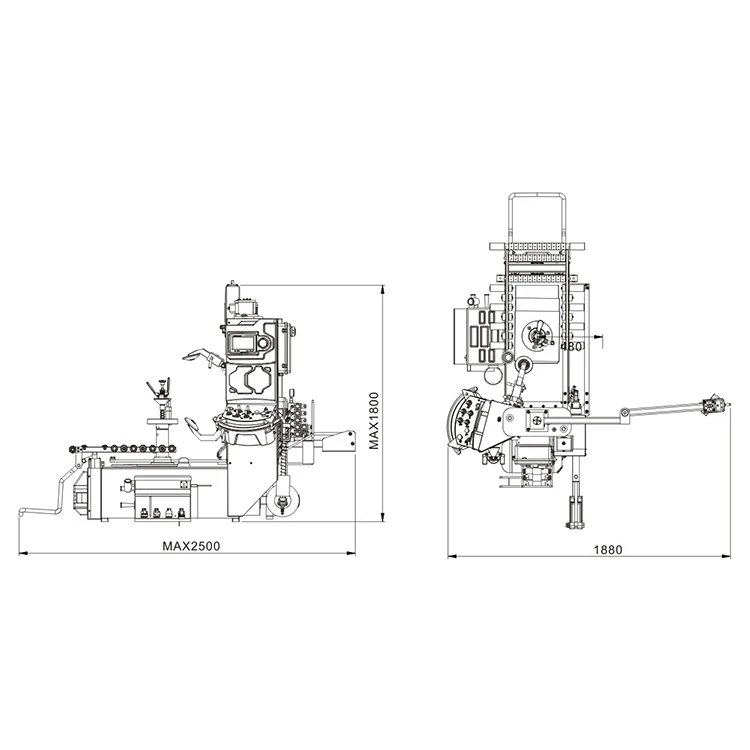 SM-CB60 380V automatic tire changer machine 30 inch rim diameter with LCD screen automatic tyre lifting device