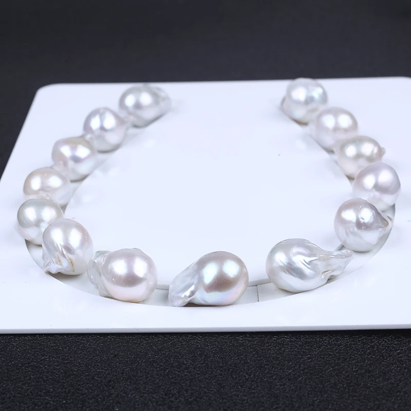 High luster 16-18mm loose white big baroque pearls making necklace earrings