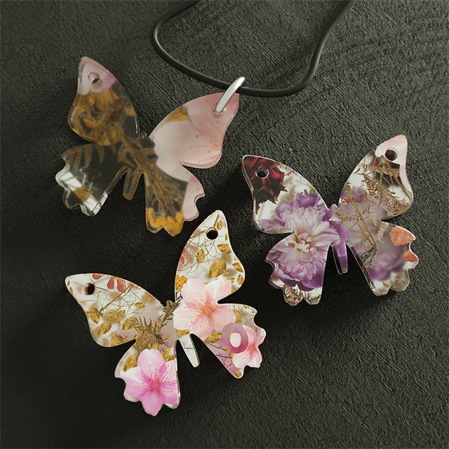 N142 DIY Epoxy Small Casting Resin Mold Zodiac Signs Butterfly Pendant Mould Butterfly Silicone Keychain Molds For Resin