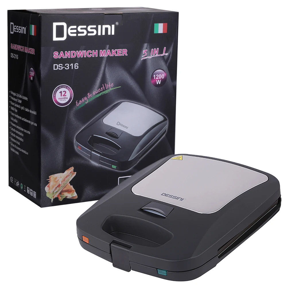 DESSINI Professional Manufacture Portable Multifunctional Electric Waffle Sandwich Maker