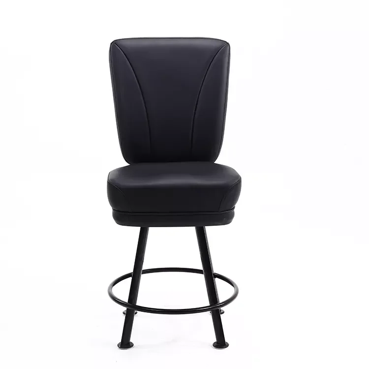Indoor Comfortable Gambling Chairs Black Leather Poker Sedentary Casino Chairs