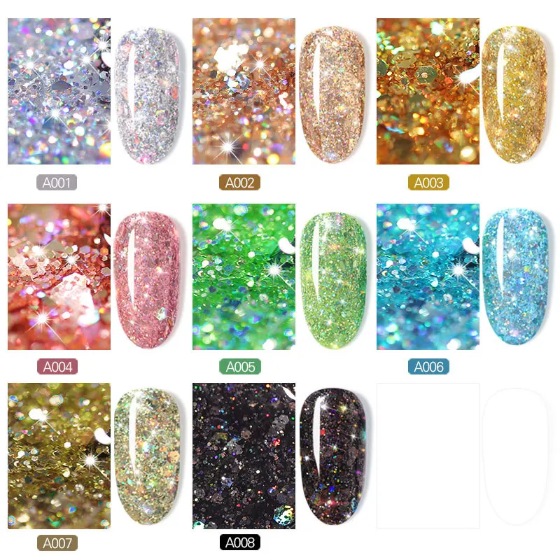 nail art shiny platinum gel nail polish uv gel nail polish with 8 colors wholesale  private label  customized