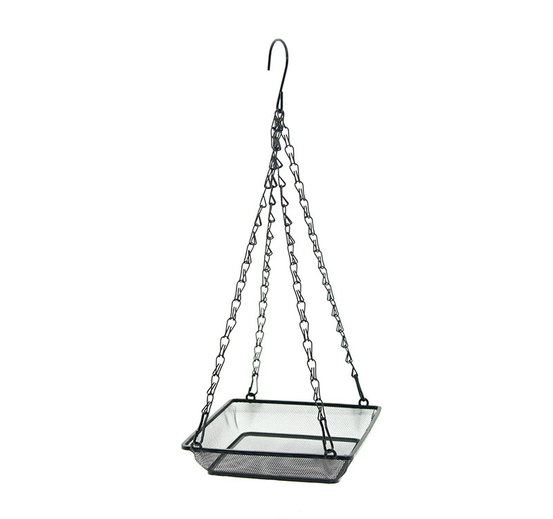 Metal mesh bowl bird feeder square hanging seed feeder