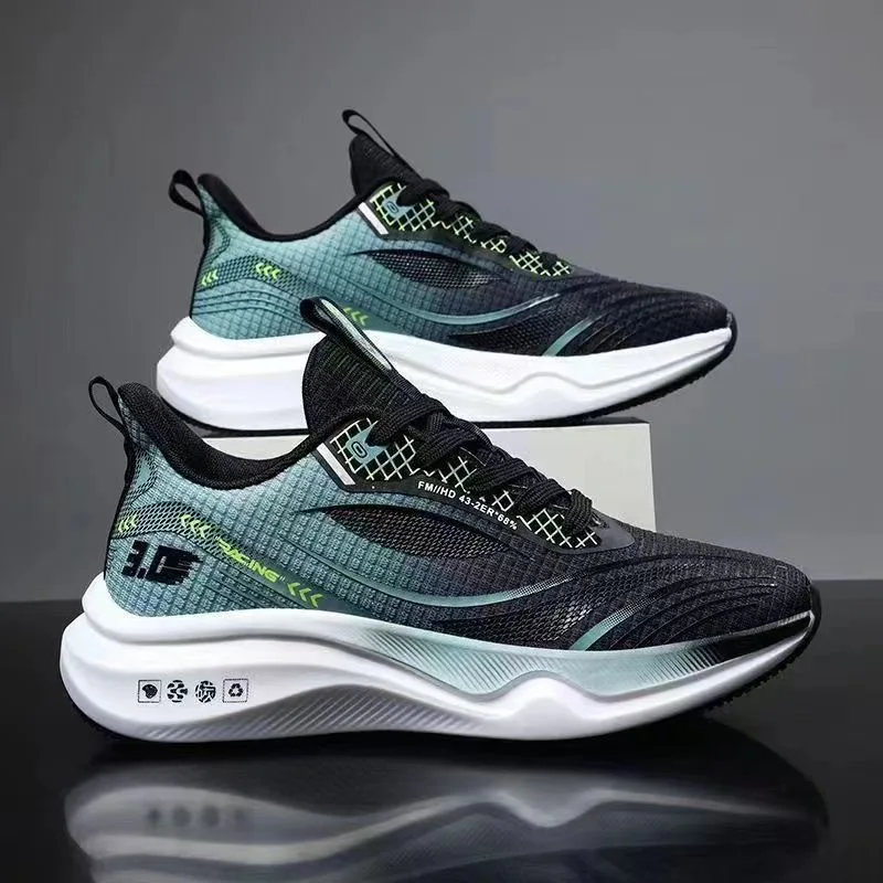 Running Sports New Flying Woven Mesh Casual Fashionable Shoes Comfortable Breathable Soft Sole Lightweight Mens Sneaker