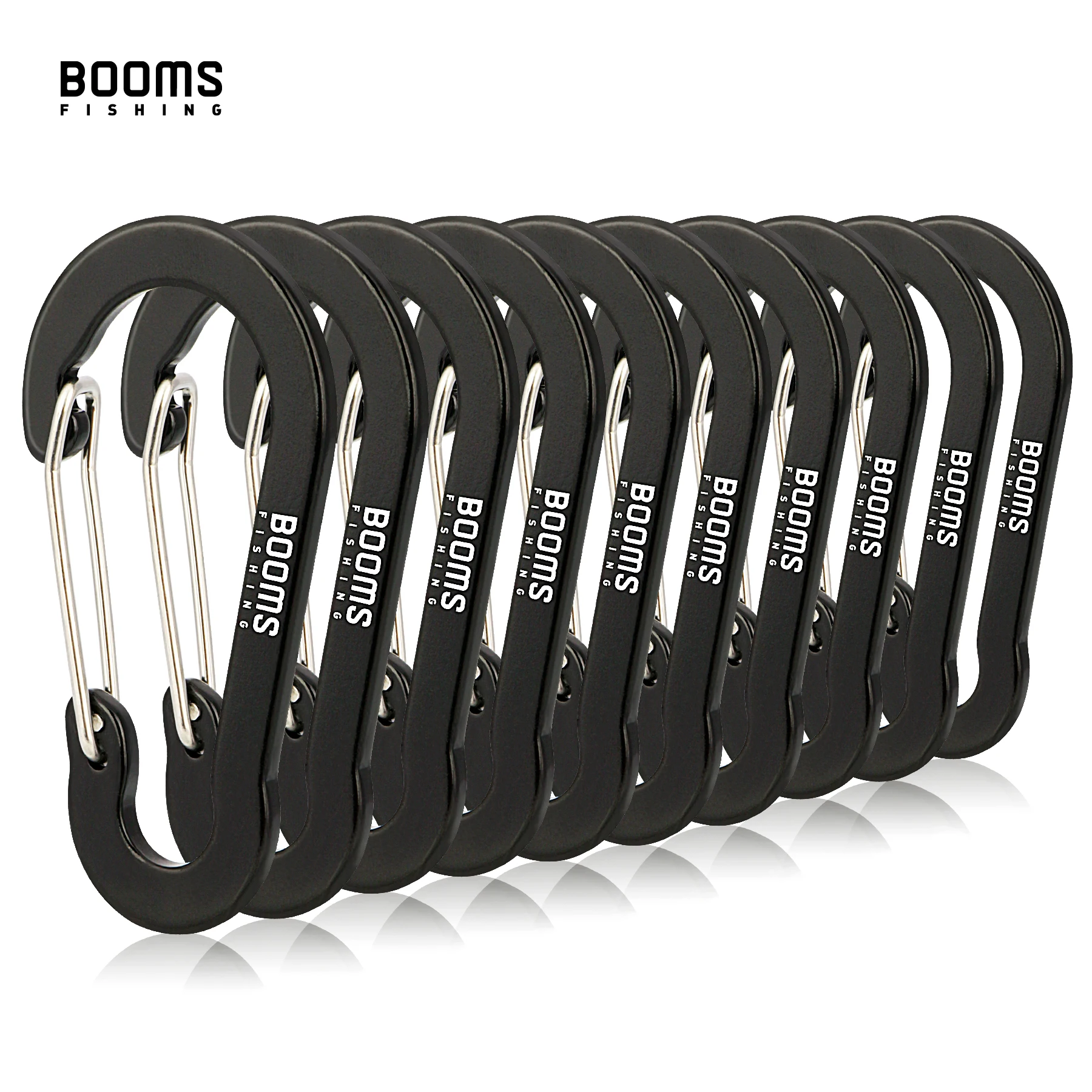 Black Locking Carabiner Spring Clips Snap Rotating Hooks Keychain D Shape Buckle Pack CC5 Carabiner Clip