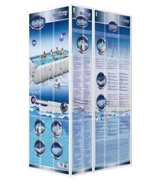 bestway 56471 6.71m*3.66m* 1.32m mobile outdoor frame swimming pool set steel above ground frame pool