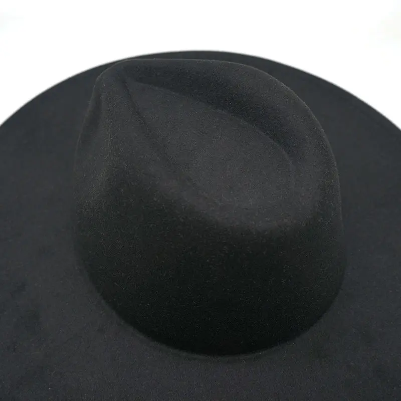 9.5cm Wide Brim Fieltro Sombrero High Quality Fashion Jazz Hats Colorful Flat Felt Fedora Hat For Men Women