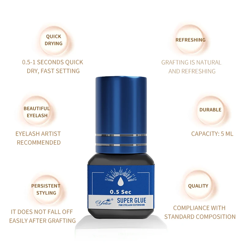 Yelix Extension Semi Permanent Eyelashes Set Glue Lash Adhesives Glues Private Label Best Glue Eyelashes