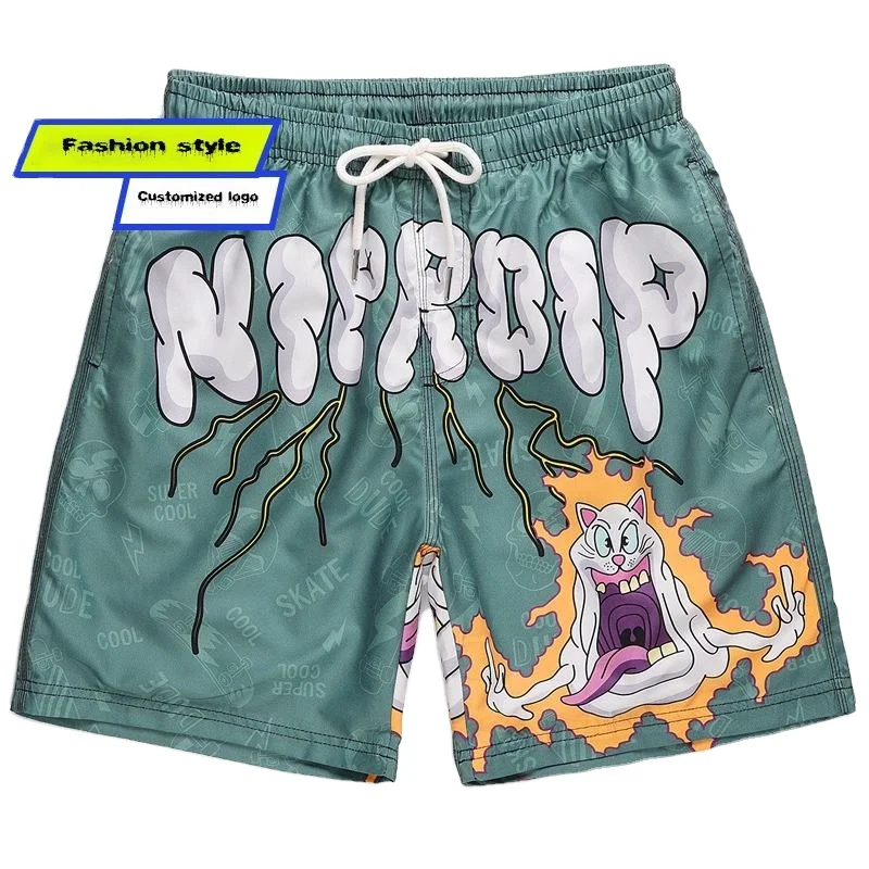 2022 Summer Wholesale Printed Designer Men Swim Trunks Stretch Waterproof Cartoon Pockets Short Swim Trunks