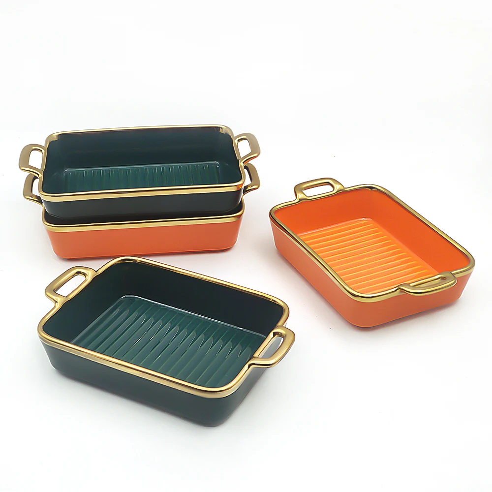 Factory Tray Set Perforated Ceramic Bread Pizza Rectangular Muffin Non Stick Baking Pan